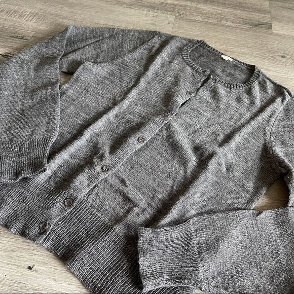 JCrew Women's L Alpaca & Wool Cardigan w/ Jewel Buttons - Picture 5 of 13